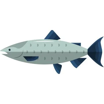 Fish salmon vector illustration icon isolated on white Stock Illustration