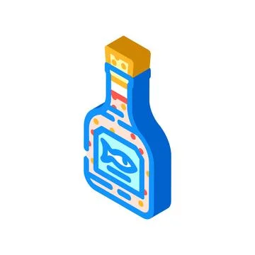 Fish sauce condiment isometric icon vector illustration Stock Illustration