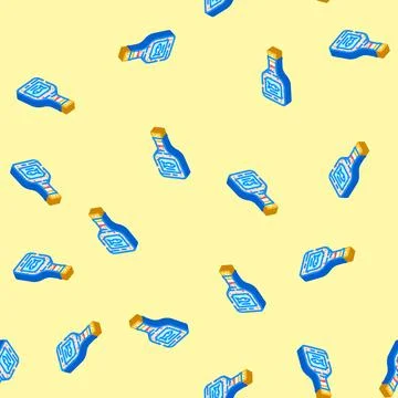 Fish sauce condiment isometric icon seamless pattern Illustrazione stock
