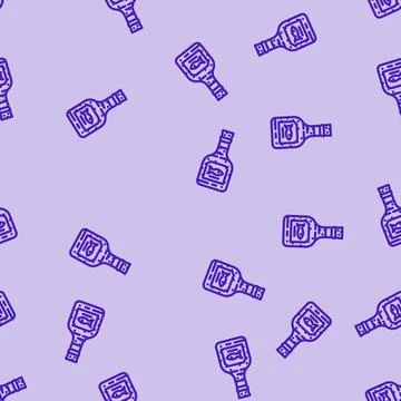 Fish sauce condiment line vector seamless pattern 스톡 일러스트