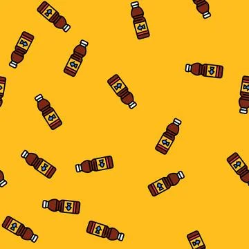Fish sauce condiment vector seamless pattern 스톡 일러스트