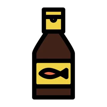 Fish sauce flat color Stock Illustration