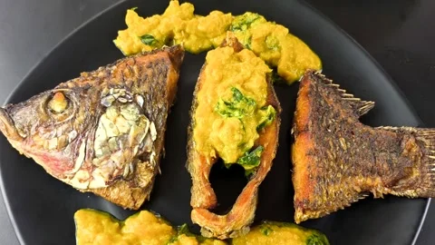 Fish with sauce Stock Footage 319942809