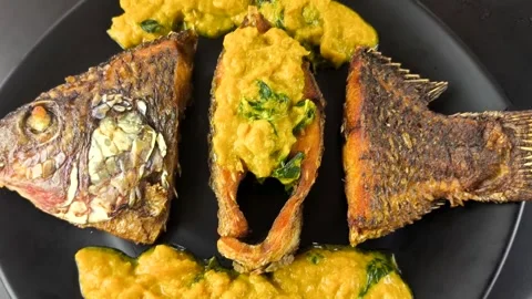 Fish with sauce2 Stock Footage 319942823