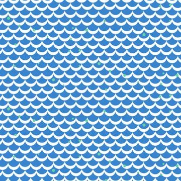 Fish scale blue vector seamless pattern Stock Illustration