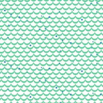 Fish scale green vector seamless pattern Illustrazione stock