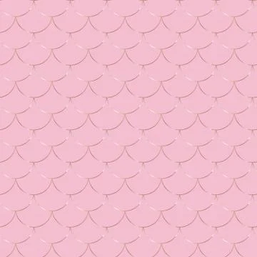 Fish scale motif. golden pattern on pink background. 스톡 일러스트