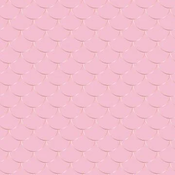 Fish scale motif. golden pattern on pink background. Illustrazione stock