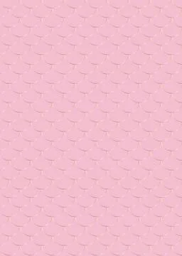 Fish scale motif. golden pattern on pink background. Stock Illustration