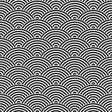 Fish scale seamless pattern background. Abstract design element. Black vector Stock Illustration