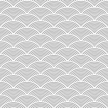 Fish scale seamless pattern background. Abstract design element. Black vector Stock Illustration