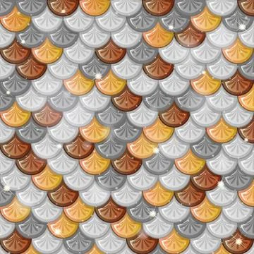 Fish scale seamless pattern background Illustrazione stock