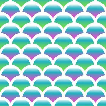Fish scale wavy seamless pattern. Turquoise lilac textured background for Stock Illustration