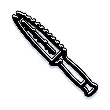 Fish scaler tool vector doodle line art Illustrazione stock