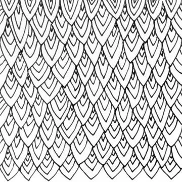 Fish scales ink texture. Abstract black and white hand drawn illustration, vi Stock Illustration