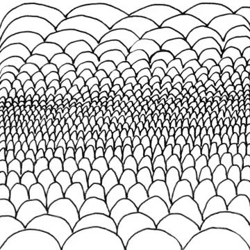 Fish scales ink texture. Abstract black and white hand drawn illustration, vi Stock Illustration