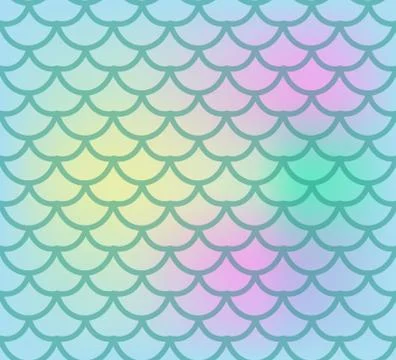 Fish scales seamless pattern. Fish skin endless background, mermaid tail repe Stock Illustration