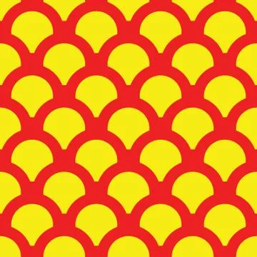 Fish scales seamless pattern in gold and orange color. Stock Illustration
