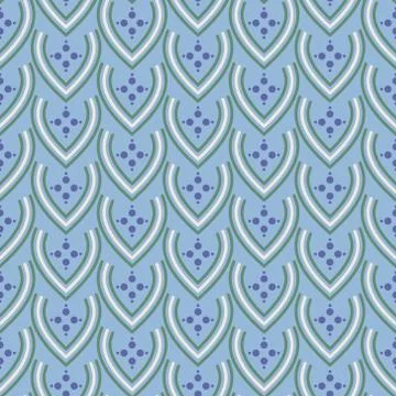 Fish scales seamless pattern texture. Scandinavian folk ornament illustration Illustrazione stock