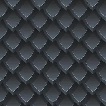 Fish scales, shingles, brick, protective shield - seamless background, wallpaper Stock Illustration