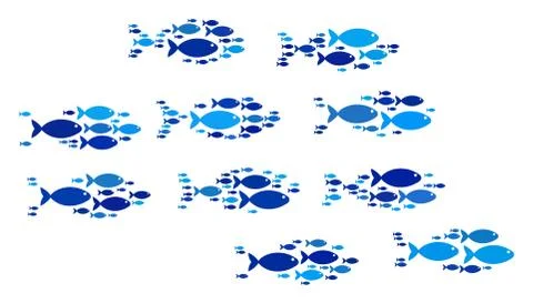 Fish School Of Fish Collage イラスト素材