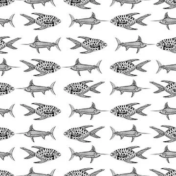 Fish seamless background Illustrazione stock