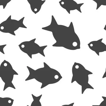 Fish seamless pattern background icon. Business flat vector illustration. Fis Stock Illustration