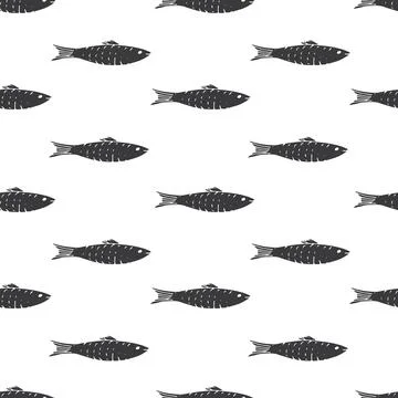 Fish Seamless pattern. Fish Cartoon doodle, Vector illustration イラスト素材
