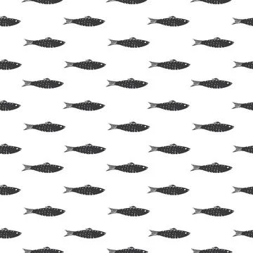 Fish Seamless pattern. Fish Cartoon doodle, Vector illustration Illustrazione stock