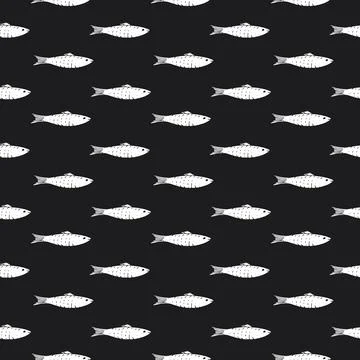 Fish Seamless pattern. Fish Cartoon doodle, Vector illustration イラスト素材