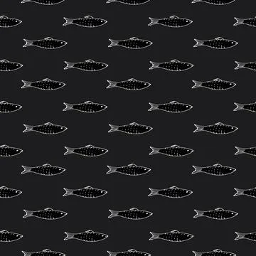 Fish Seamless pattern. Fish Cartoon doodle, Vector illustration Illustrazione stock