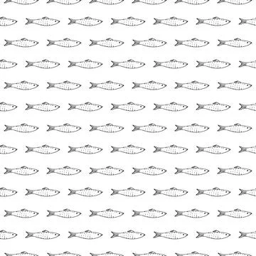 Fish Seamless pattern. Fish Cartoon doodle, Vector illustration イラスト素材