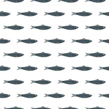 Fish Seamless pattern. Fish Cartoon doodle, Vector illustration Illustrazione stock
