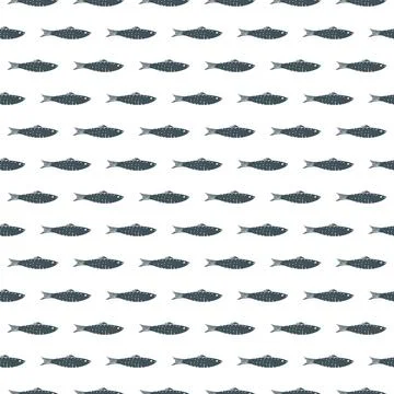 Fish Seamless pattern. Fish Cartoon doodle, Vector illustration Illustrazione stock