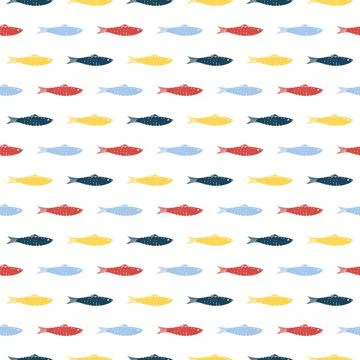 Fish Seamless pattern. Fish Cartoon doodle, Vector illustration イラスト素材
