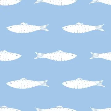 Fish Seamless pattern. Fish Cartoon doodle, Vector illustration Illustrazione stock