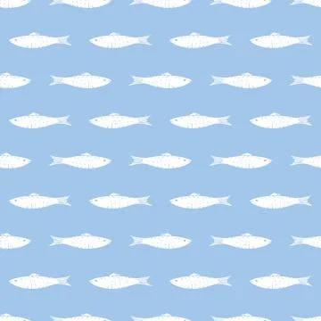 Fish Seamless pattern. Fish Cartoon doodle, Vector illustration イラスト素材