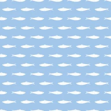 Fish Seamless pattern. Fish Cartoon doodle, Vector illustration Illustrazione stock