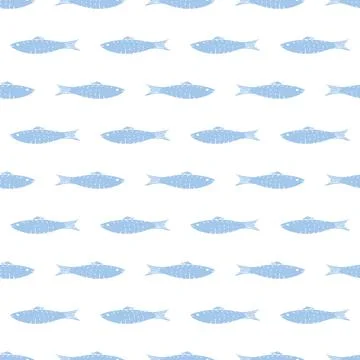 Fish Seamless pattern. Fish Cartoon doodle, Vector illustration イラスト素材
