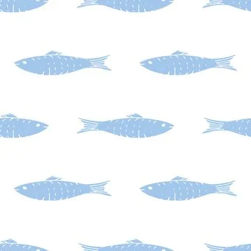 Fish Seamless pattern. Fish Cartoon doodle, Vector illustration Illustrazione stock