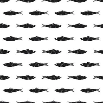 Fish Seamless pattern. Fish Cartoon doodle, Vector illustration イラスト素材