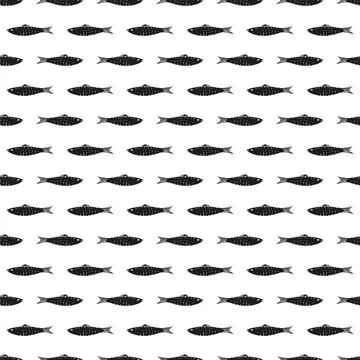Fish Seamless pattern. Fish Cartoon doodle, Vector illustration Illustrazione stock