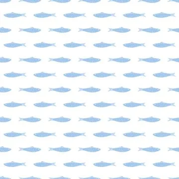 Fish Seamless pattern. Fish Cartoon doodle, Vector illustration 스톡 일러스트