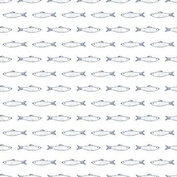 Fish Seamless pattern. Fish Cartoon doodle, Vector illustration イラスト素材