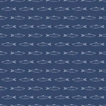Fish Seamless pattern. Fish Cartoon doodle, Vector illustration イラスト素材