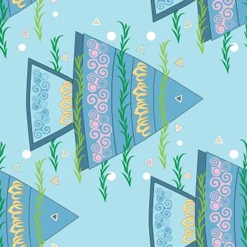 Fish seamless pattern Stock Illustration