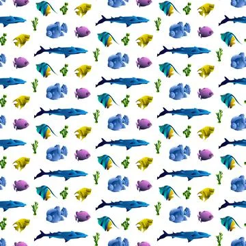 Fish Seamless Pattern Stock Illustration
