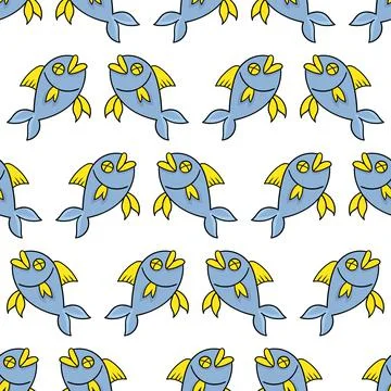 Fish seamless pattern textile print. repeat pattern background design Stock Illustration