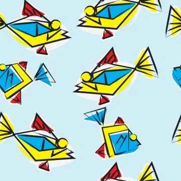 Fish seamless pattern vector illustration イラスト素材