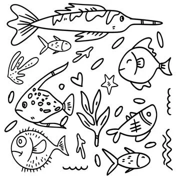 Fish set bundle vector design Stock Illustration